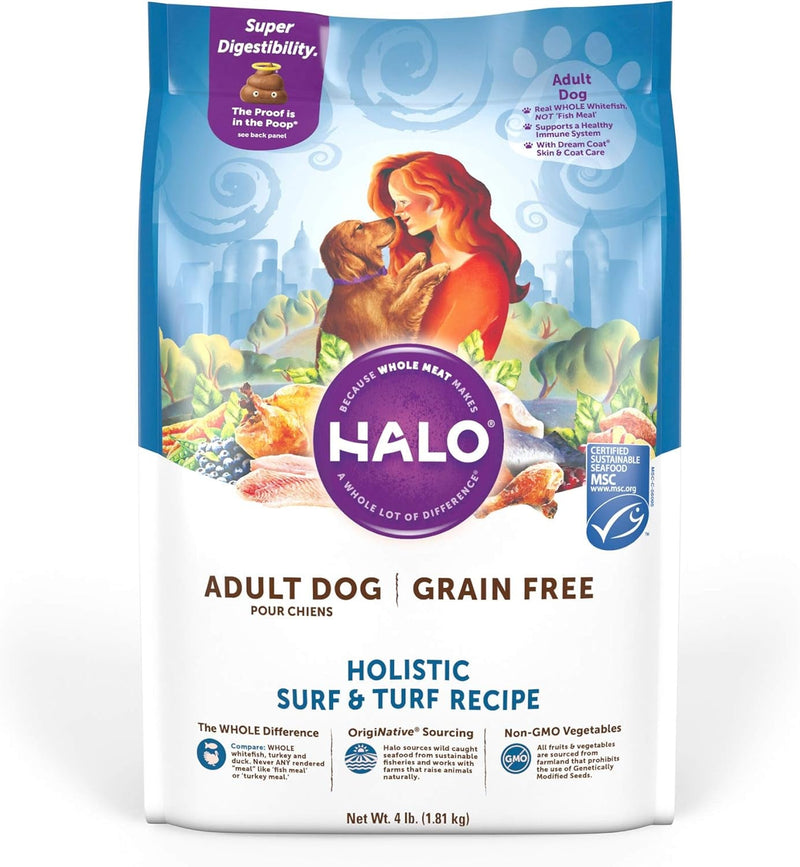 Adult Dry Dog Food, Grain Free, Surf & Turf 4 - Pound Bag - Form&Fur