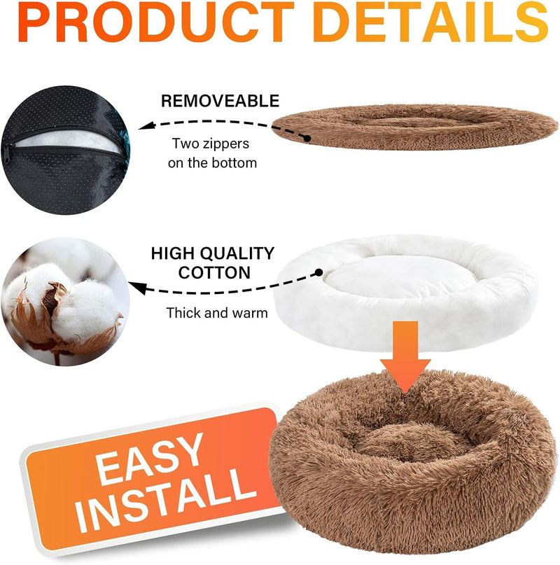 Donut Dog Bed,Anti - Anxiety - Form&Fur