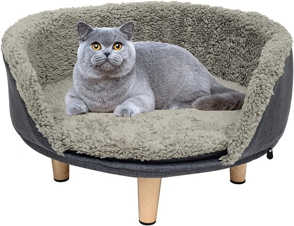 Elevated Cat Bed Sofa - Cozy and Removable Pet Bed Ideal for Kittens and Small Pets - Form&Fur