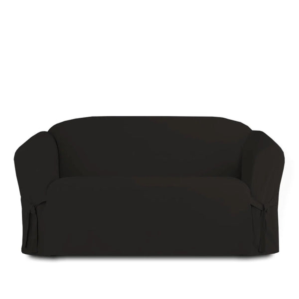 Microsuede Slipcover Furniture Protector Cover, Perfect for Pets, Black, Loveseat - Form&Fur