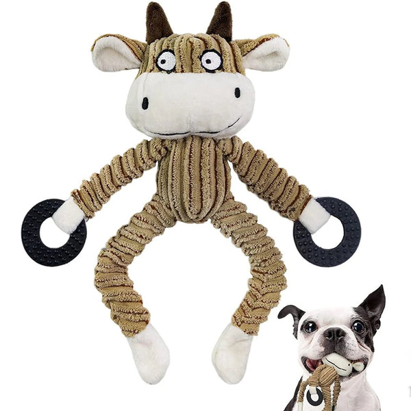 Plush Squeaky Puppy Chew Toys for Teething and Training - Interactive Toys for Small Dogs with Cute Monkey Design - Form&Fur