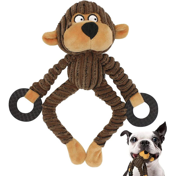 Plush Squeaky Puppy Chew Toys for Teething and Training - Interactive Toys for Small Dogs with Cute Monkey Design - Form&Fur